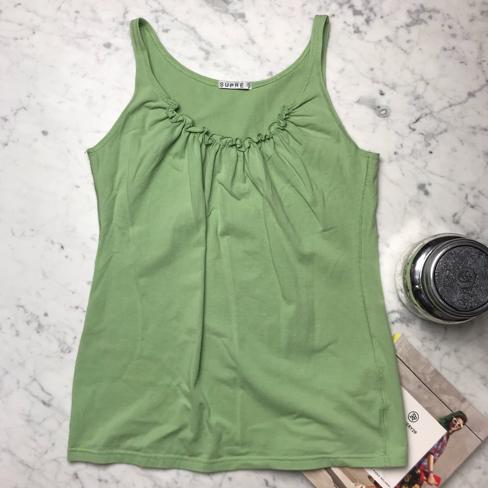 Vintage 90’s SUPRÉ Lime Green Sleeveless Tank Top Shirt
